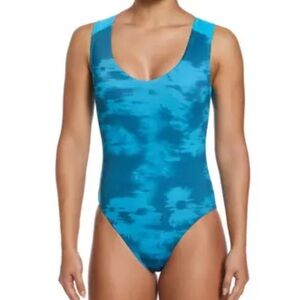 Nike Swim Floral Fade Keyhole Back One-Piece Swimsuit Sz Med NWT